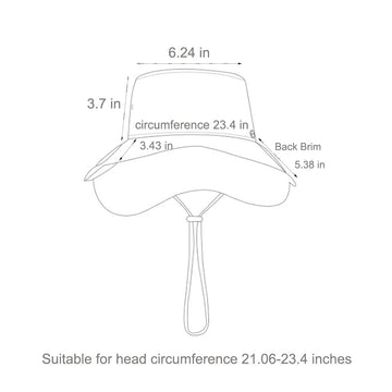 Women's UV Protection Foldable Two Pieces Wide Brim Bucket Hat UPF 50+